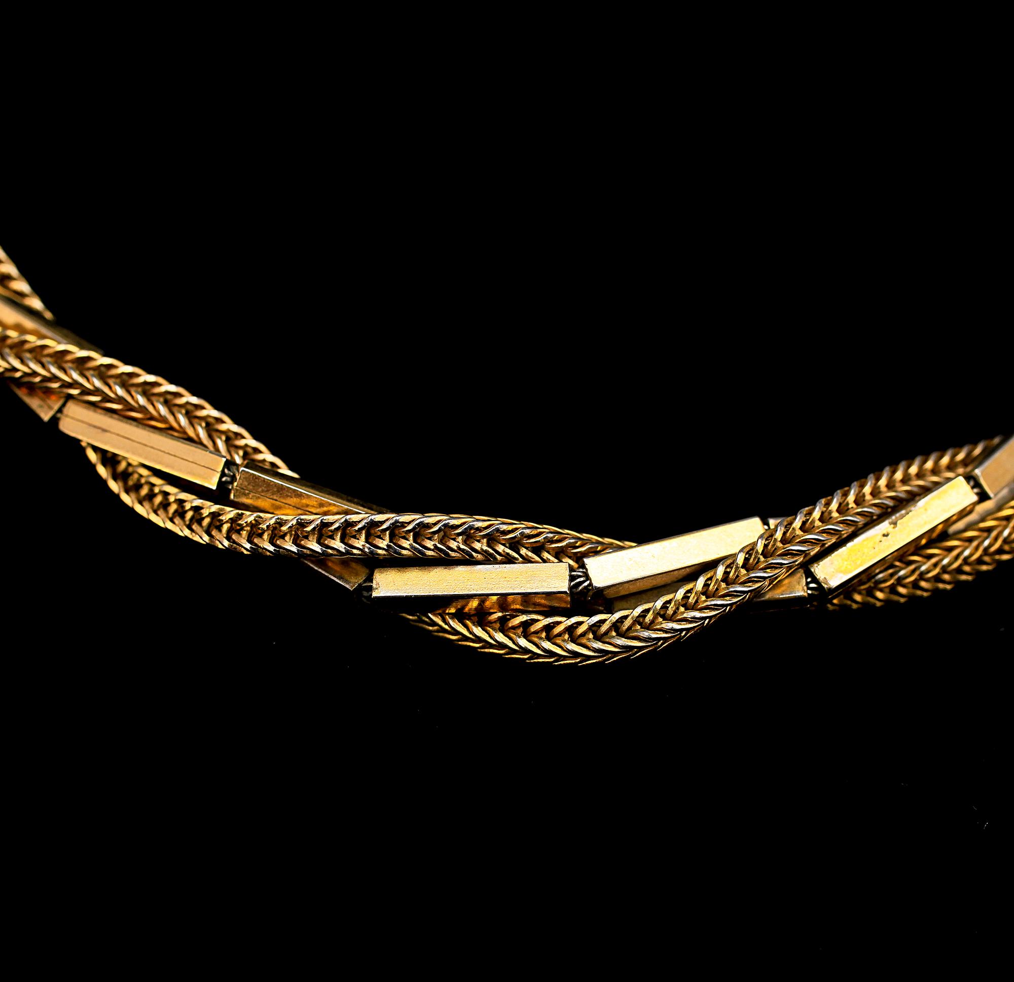 HALSBAND samt ARMBAND, gulmetall, Dior, 1958.