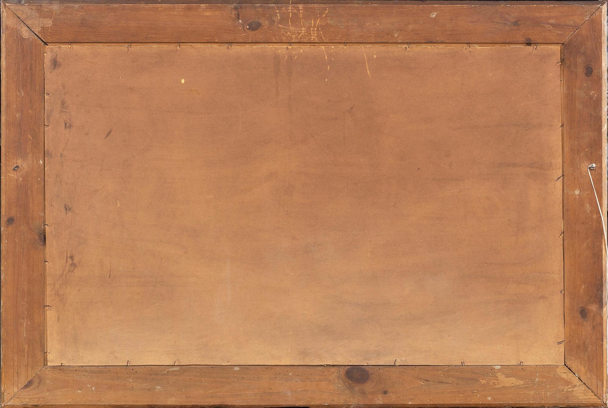 HMS FREJA, fullriggare, signerad L Hattenbach -09, olja på panå.