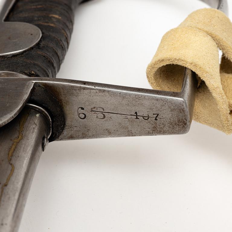 Saber, Swedish, 1831 artillery pattern, with scabbard.