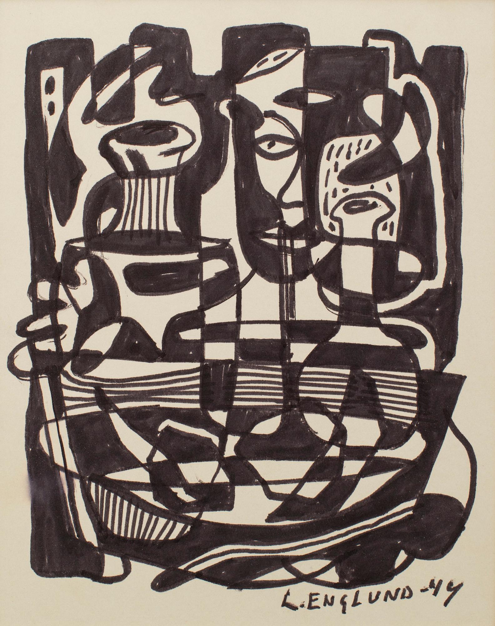 LARS ENGLUND, Ink drawing, signed and dated -49.