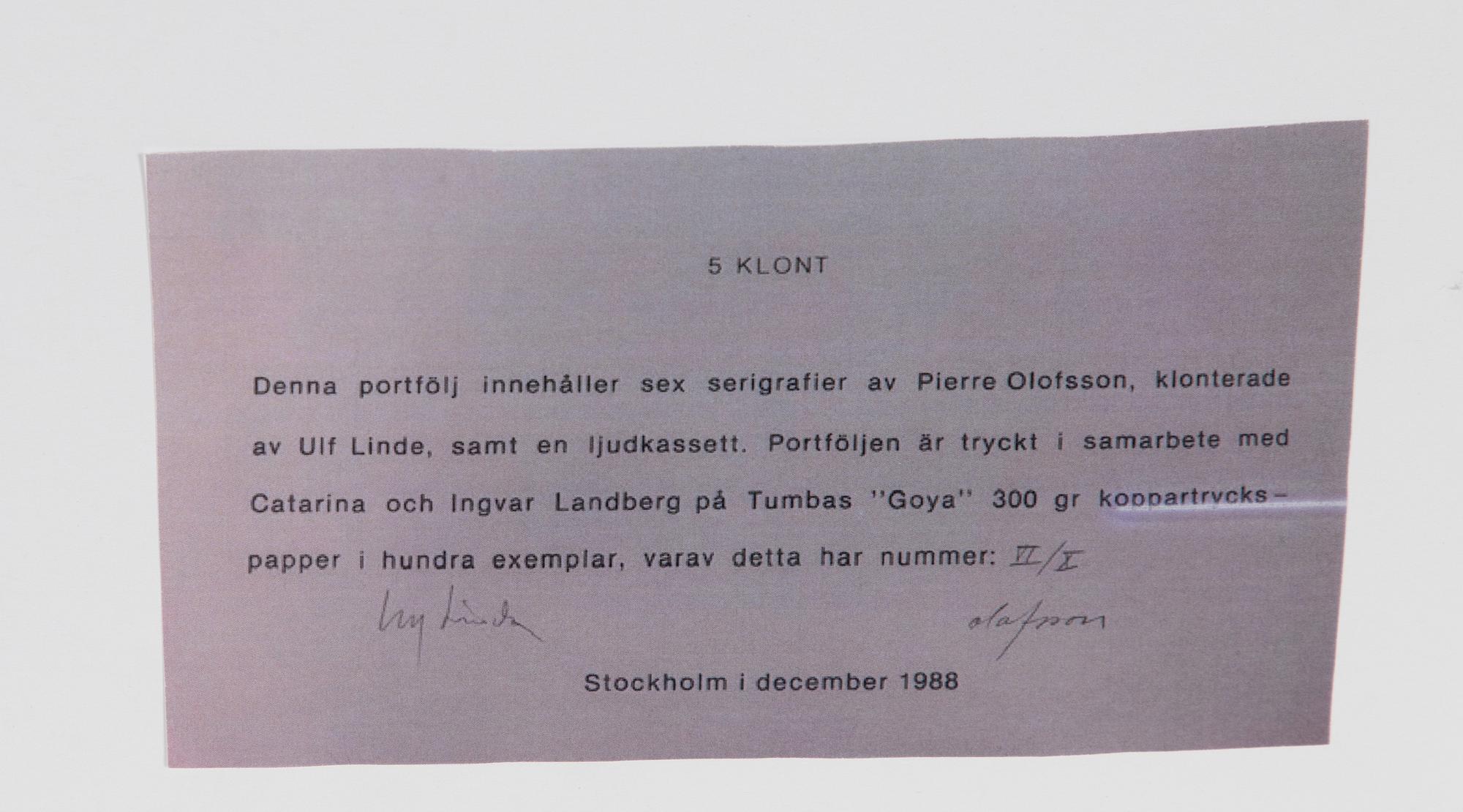 Pierre Olofsson, "5 Klont".