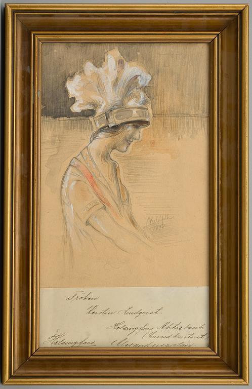 ALBERT EDELFELT, blandteknik, signerad och daterad 1898.