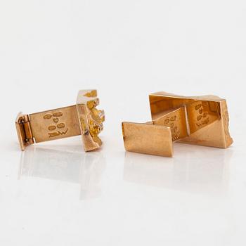 Björn Weckström, a pair of 14K gold 'Kultaraanu' cufflinks for Lapponia 1968.
