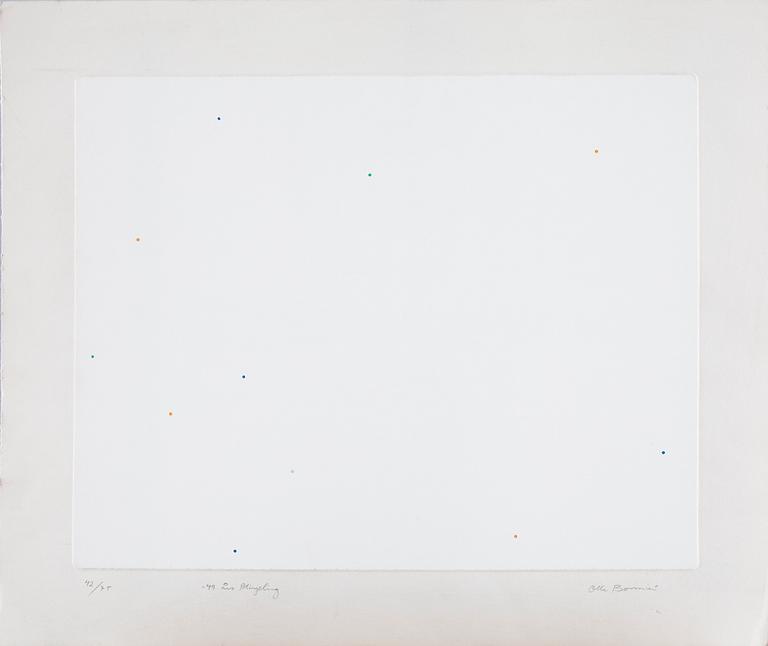 OLLE BONNIÉR, färglitografi. Sign o numr 42/75.