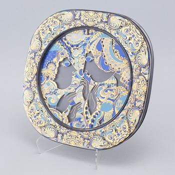 Five glass plates, designed by Bjørn Wiinblad for Rosenthal Studio Linie, 1970/80s.