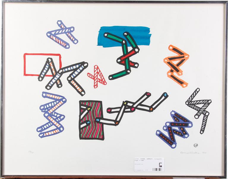 RODHE, LENNART, litografi, sign o numr 59/75, dat 1971.