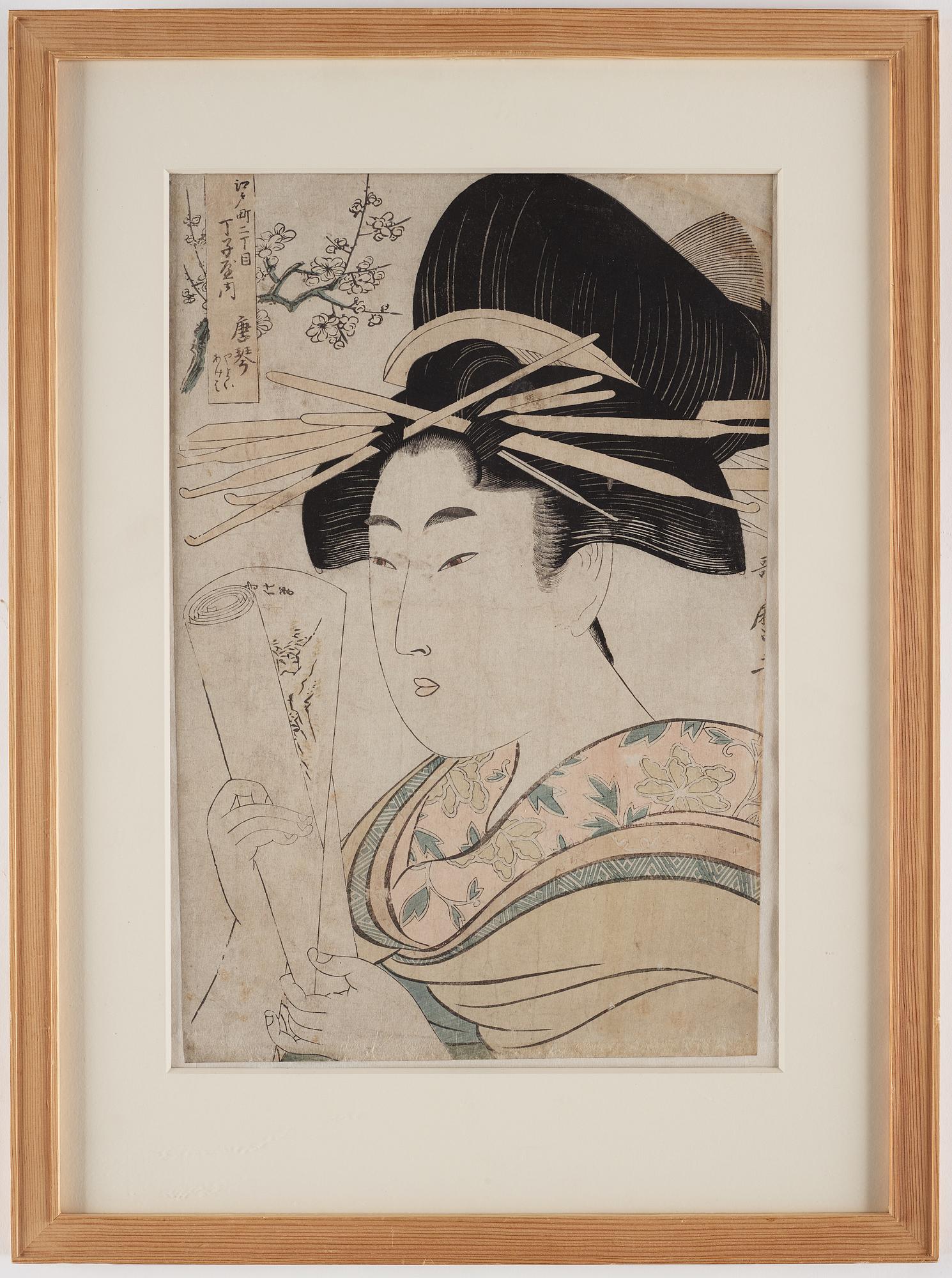 UTAMARO KITAGAWA (c.1753-1806), färgträsnitt. Japan, 1801.