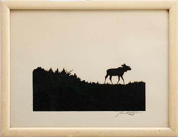JOHAN LEKSELL, 6 st, silhuettklipp, signerade.