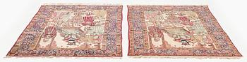 Mattor ett par antika Kirman Laver, ca 215-220 x 135-139 cm.