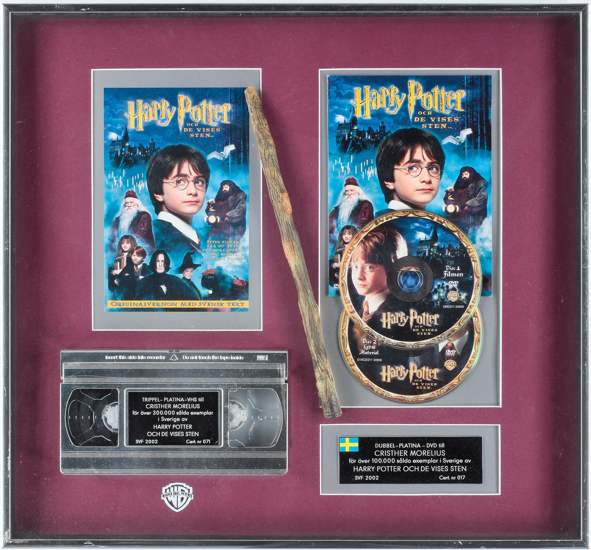 PLATINA VHS och DVD, Harry Potter och De Vises Sten, 2002.