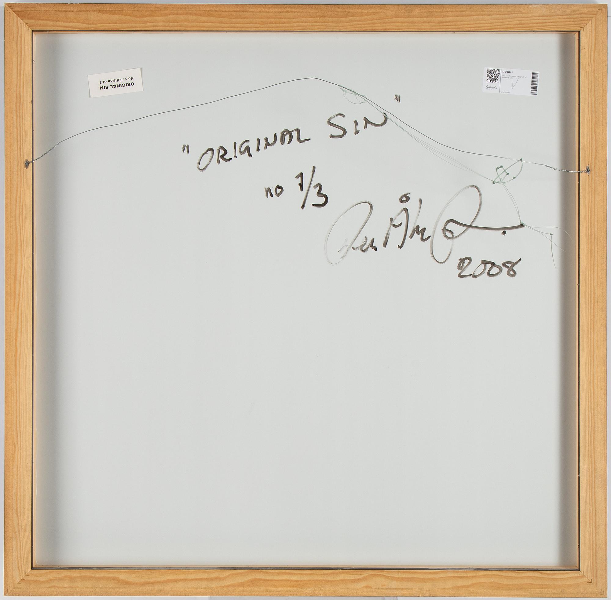 Per-Åke Persson, C-print, signed and dated 2008 on verso. Numbered 1/3.