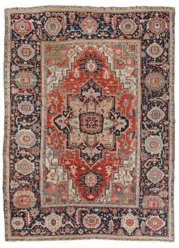 436. A CARPET, an antique Heriz, 476,5 x 344,5 cm.