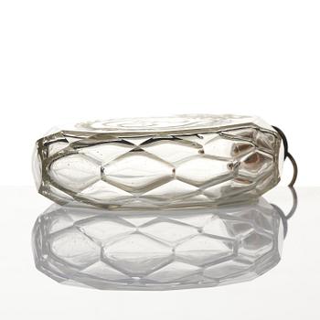 A Swedish glass hunting flask, 19th century.
