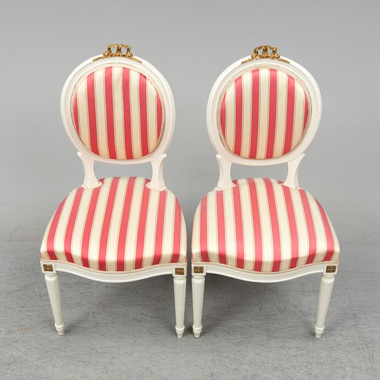 A set of 12 Swedish chairs, gustavian style, for NK (Nordiska Kompaniet), mid 20th century.