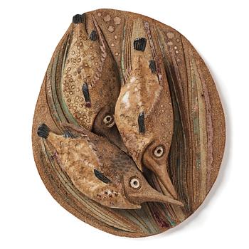 108. Tyra Lundgren, a stoneware relief, Sweden, dated 1956.