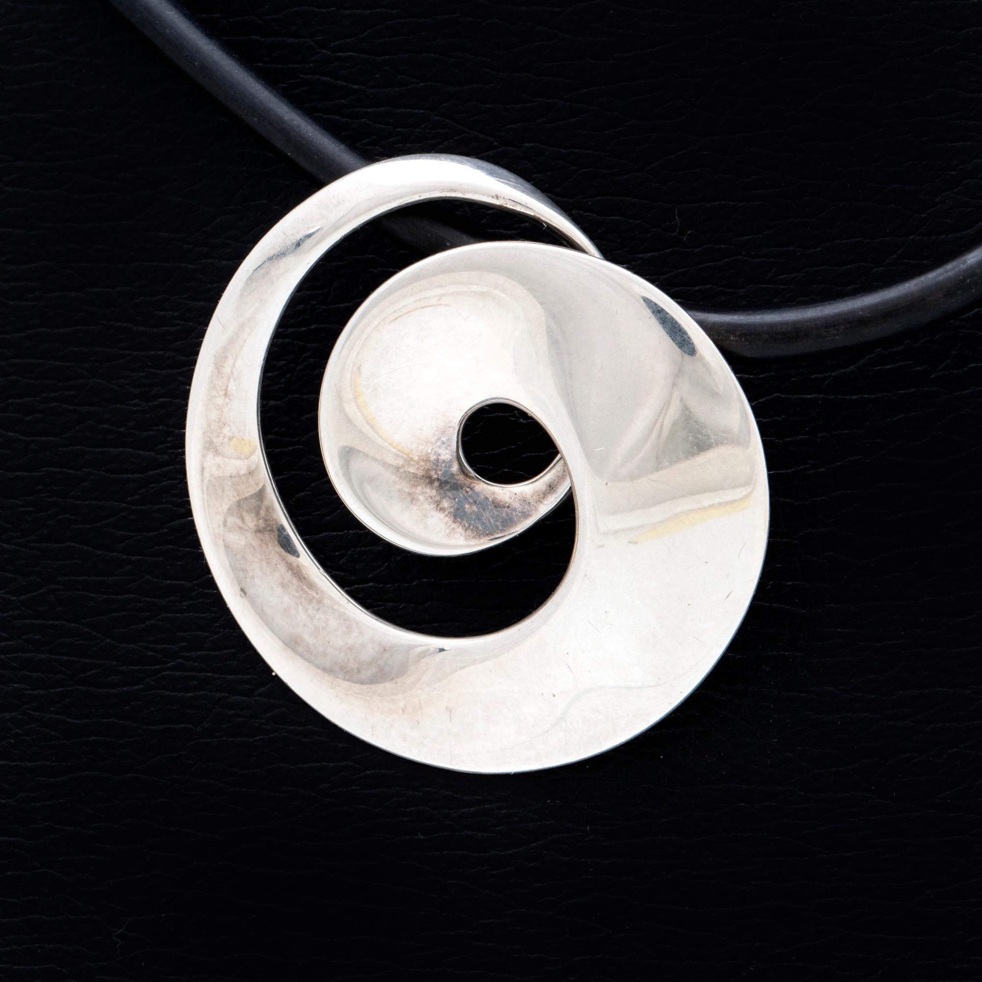 Georg Jensen necklace sterling silver and rubber, design