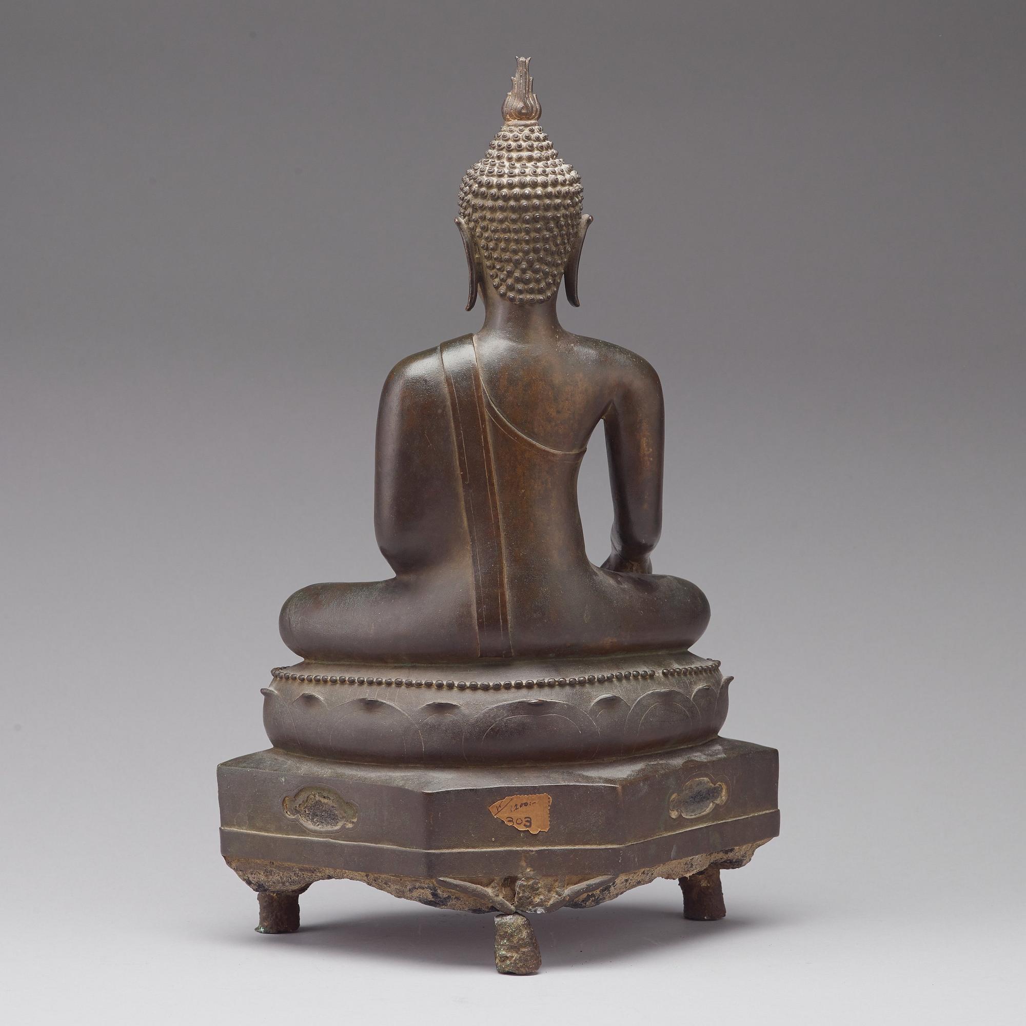 A bronze figure of Buddha, Thailand, 17th Century or older.