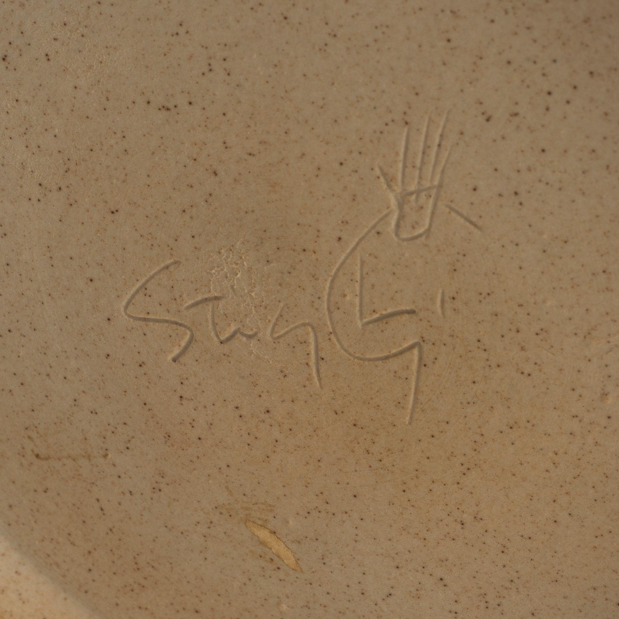 STIG LINDBERG, bordslampa, stengods, Gustavsberg studio, unik.