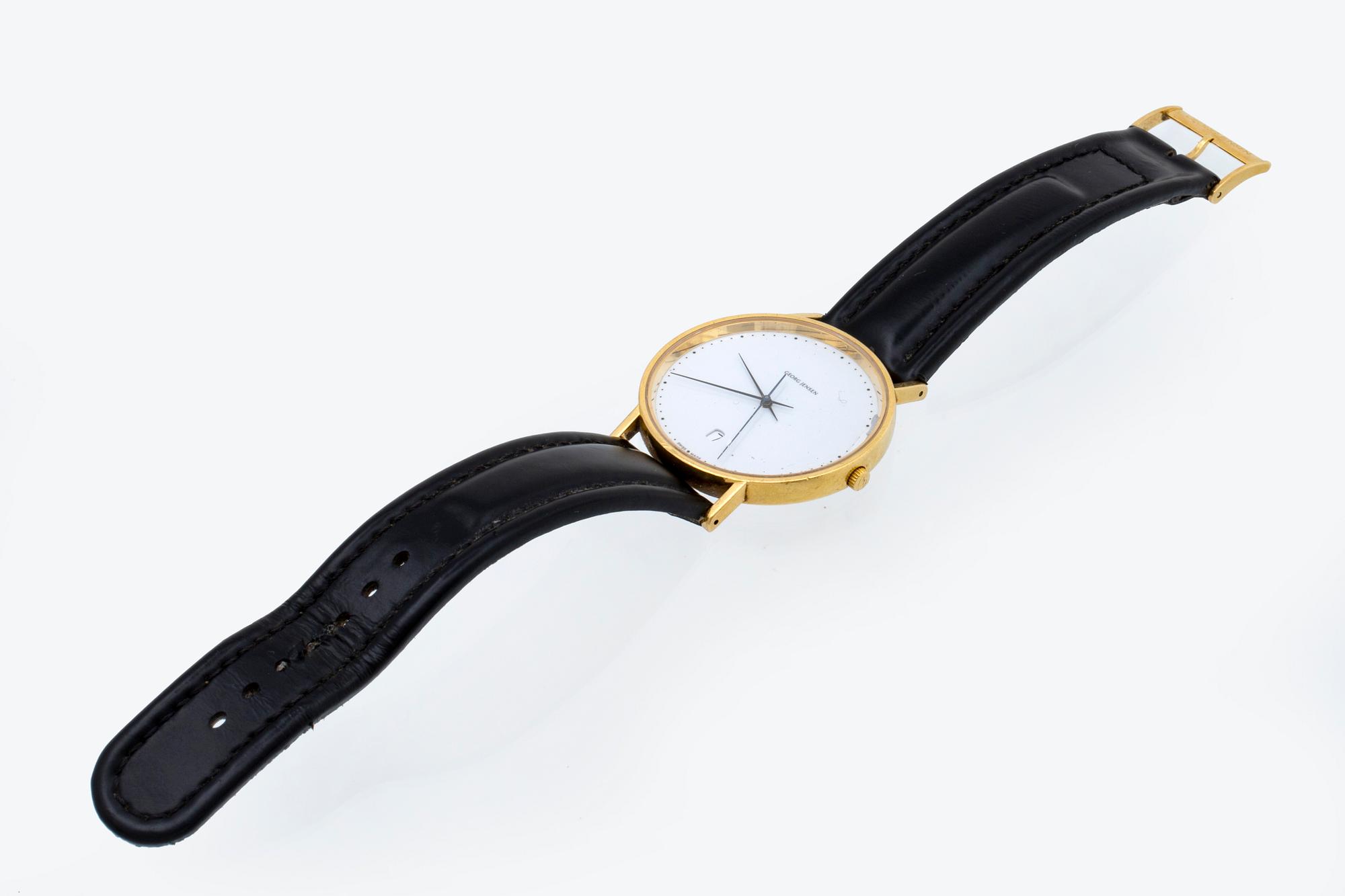 Georg Jensen, wristwatch, 18k, design, Henning Koppel.
