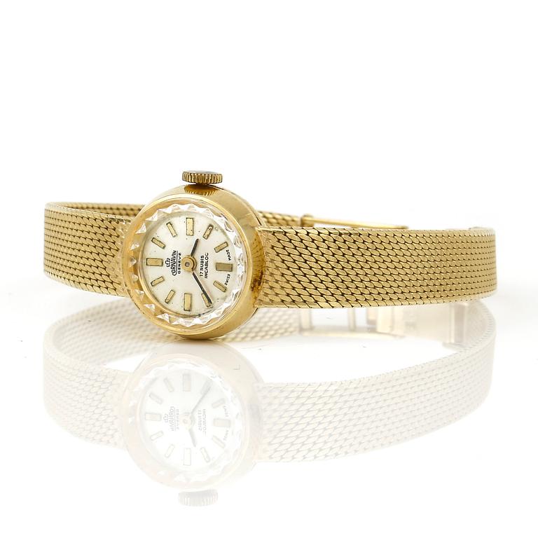 ARMBANDSUR, 18K guld, dam, manuell, Cornavin. Total vikt ca 24g.