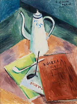 643. Einar Jolin, Still life with coffee pot and pipe.