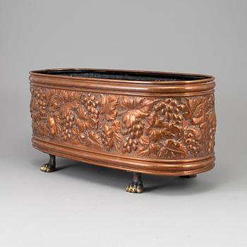A 19th century copper jardiniere.