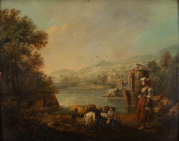 Italian School, 19th century, Pastoral landscape.