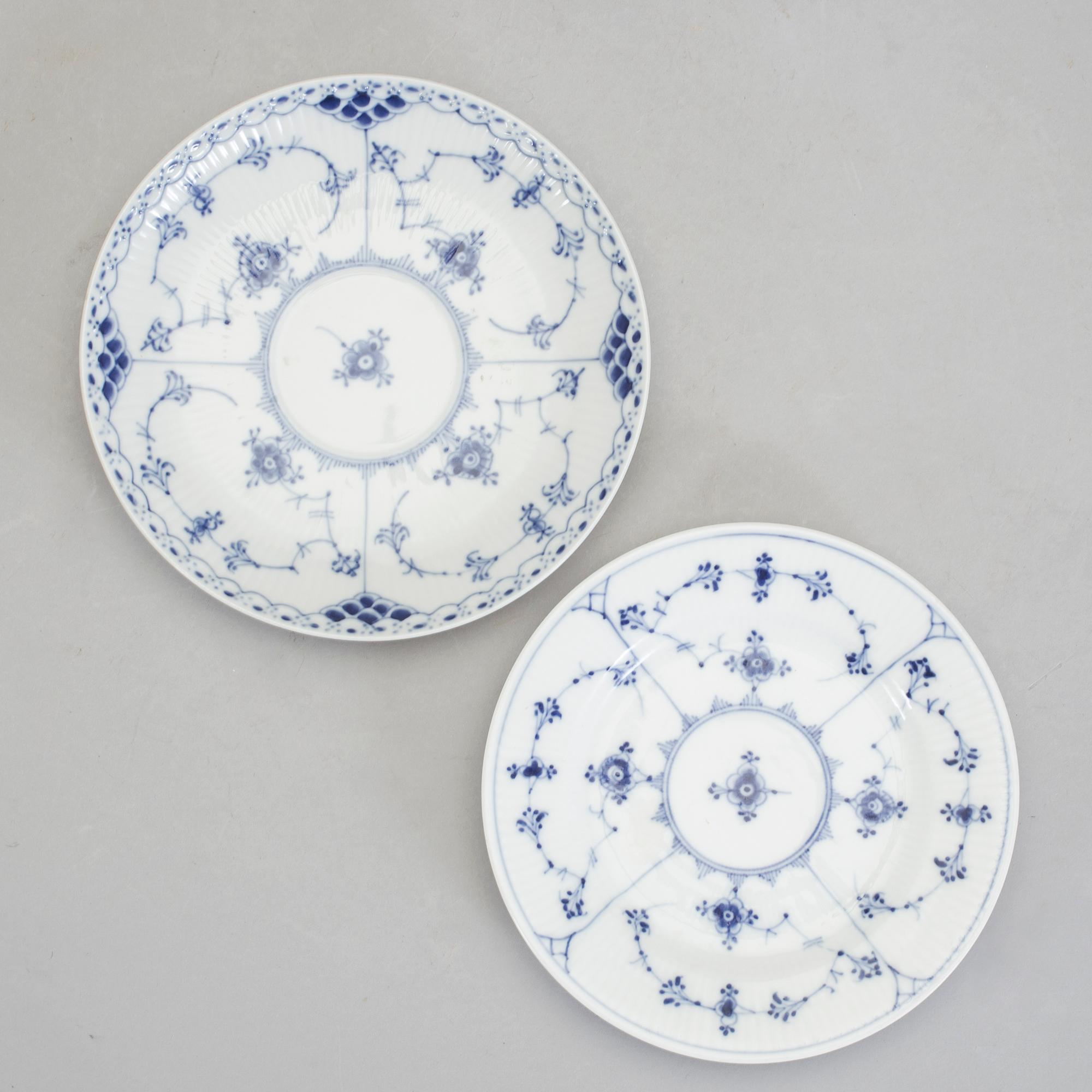 SERVISDELAR, 6 delar, "Musselmalet", Royal Copenhagen, 1900-talets andra hälft.
