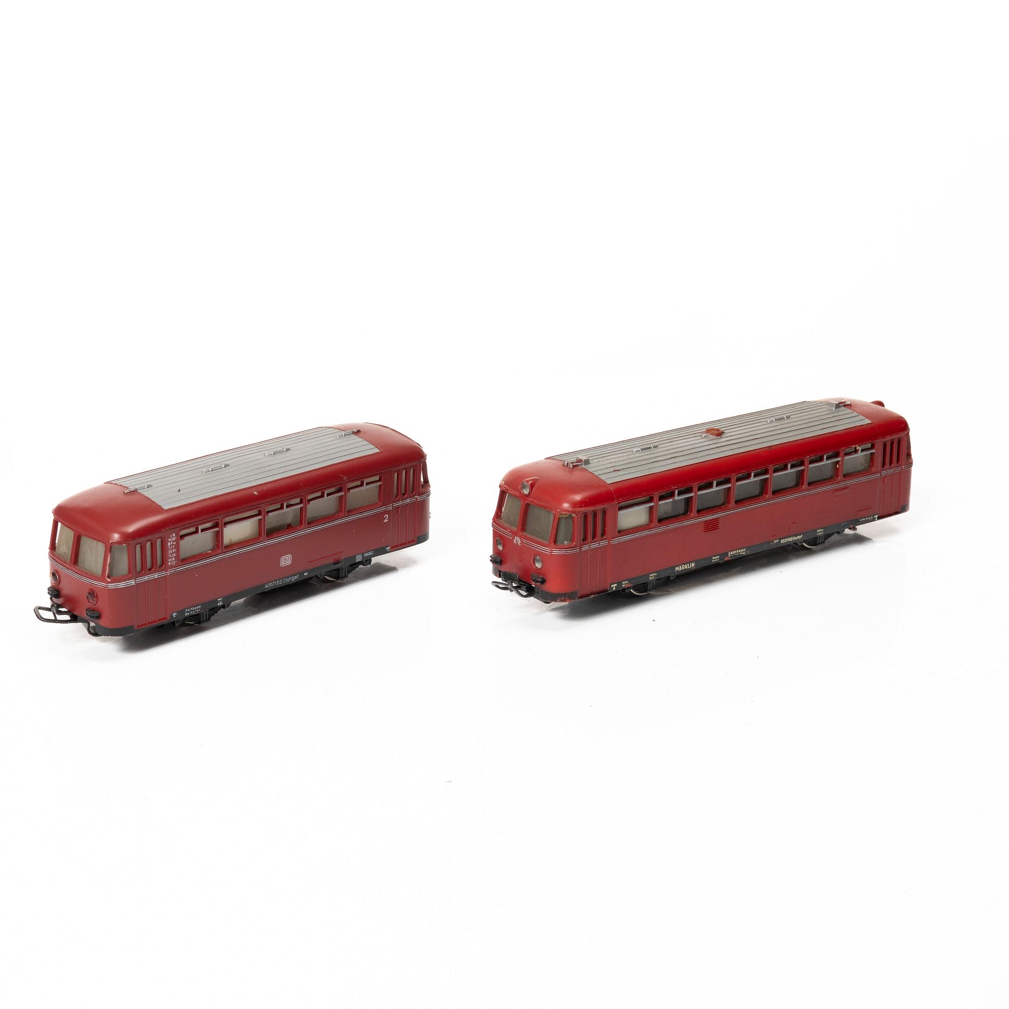 Märklin, locomotives, 7 pcs, railbus, 2 parts, as well as cars, 7 pcs, Germany.