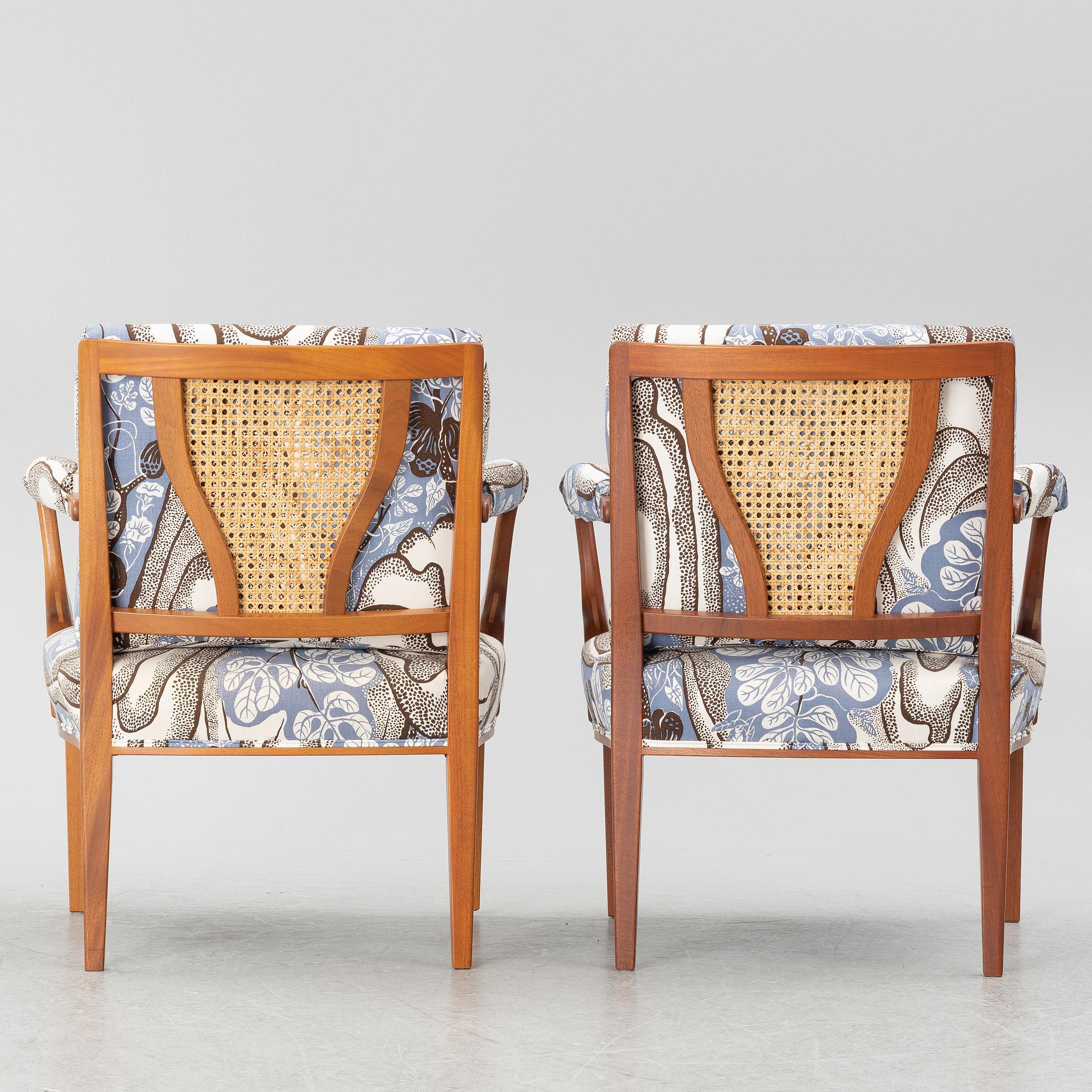 Josef Frank, armchairs, a pair, model 969, Svenskt Tenn.