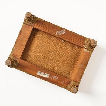 A late Gustavian giltwood foot stool, Stockholm, late 18th century.