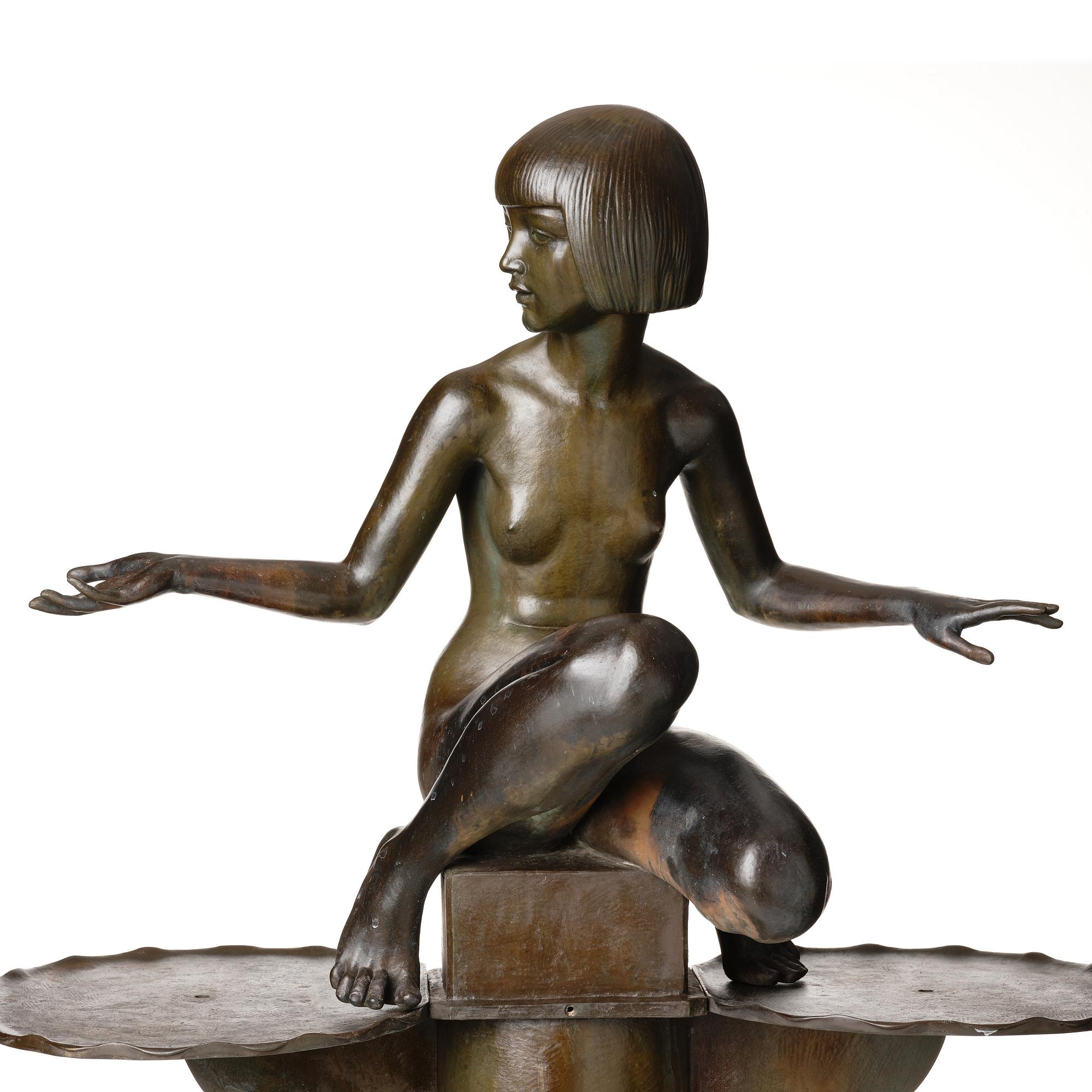 Tore Strindberg, "Flicka med fågelbad" (Girl with birdbath).