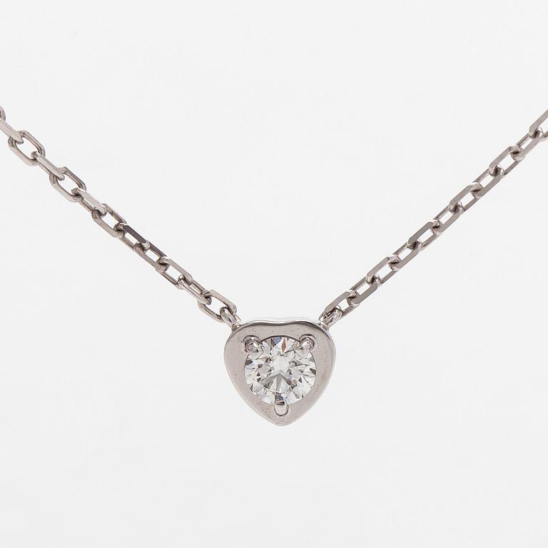 Cartier, kaulakoru, "d'Amour", 18K valkokultaa ja briljanttihiottu timantti.
