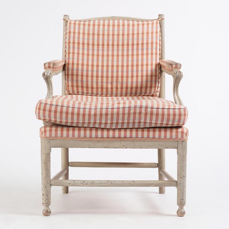 A Gustavian 'Gripsholm' armchair, late 18th century.