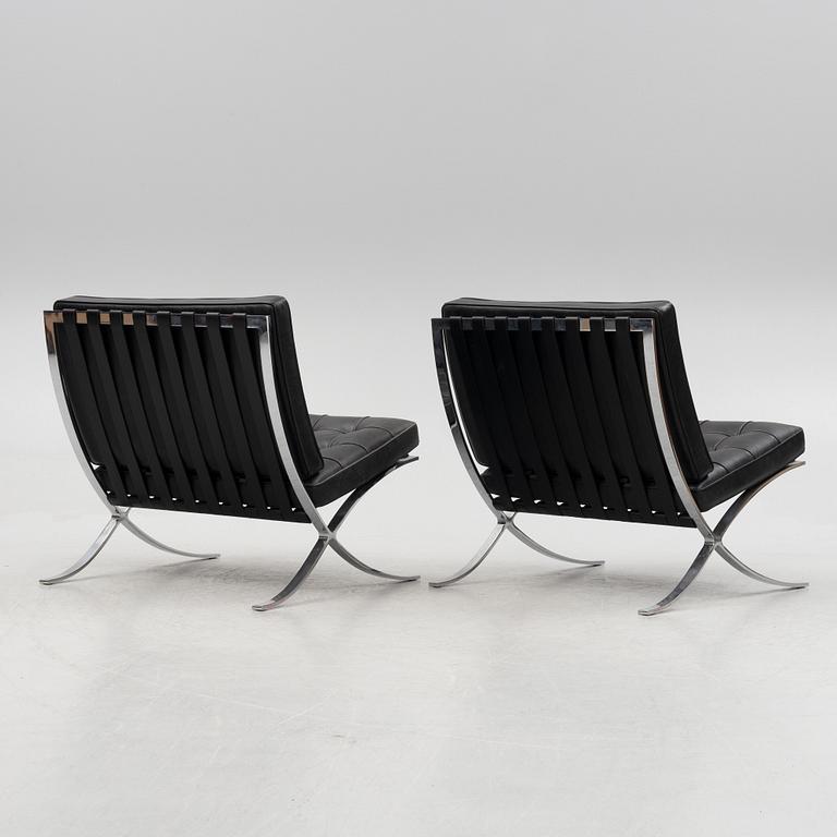 Ludwig Mies van der Rohe, a pair of "Barcelona" lounge chairs, Knoll.