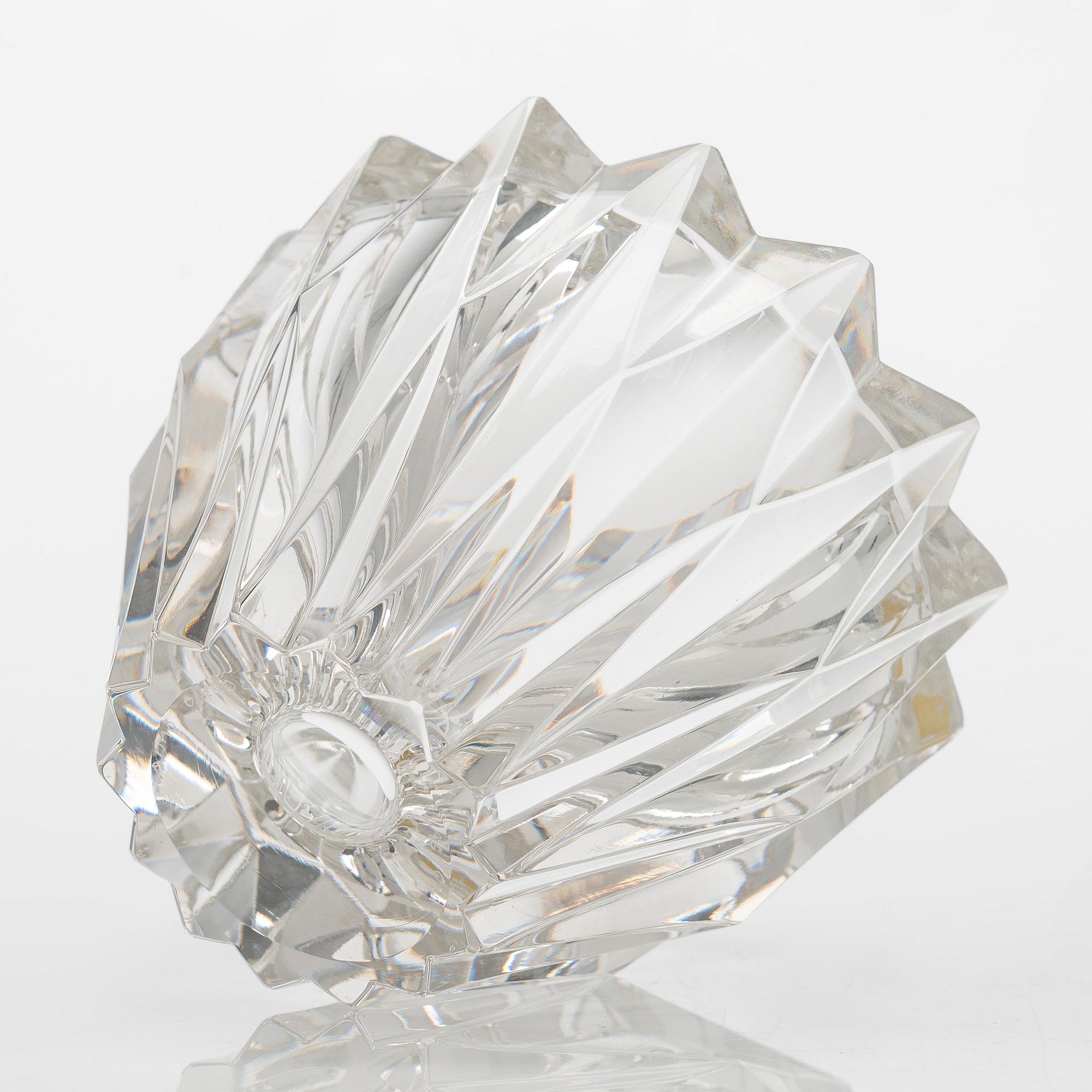 Aimo Okkolin, skål, "Näckros", signerad Aimo Okkolin Riihimäen Lasi Oy.