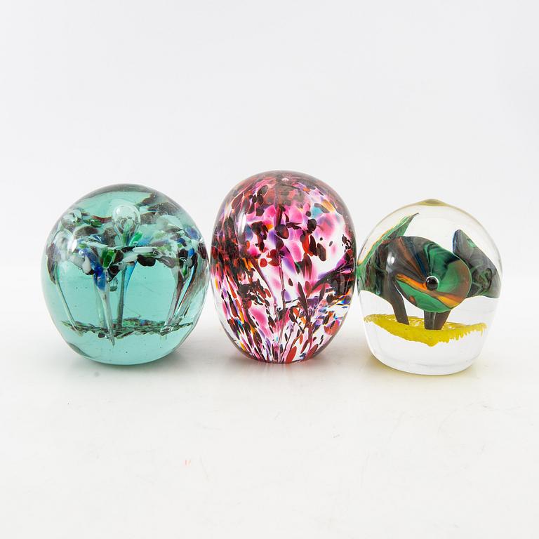 Letter weights 12 pcs glass 20th century.