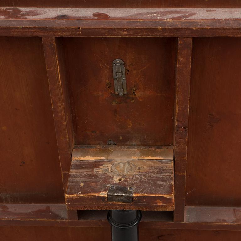 A 19th century folding table with root veneer.