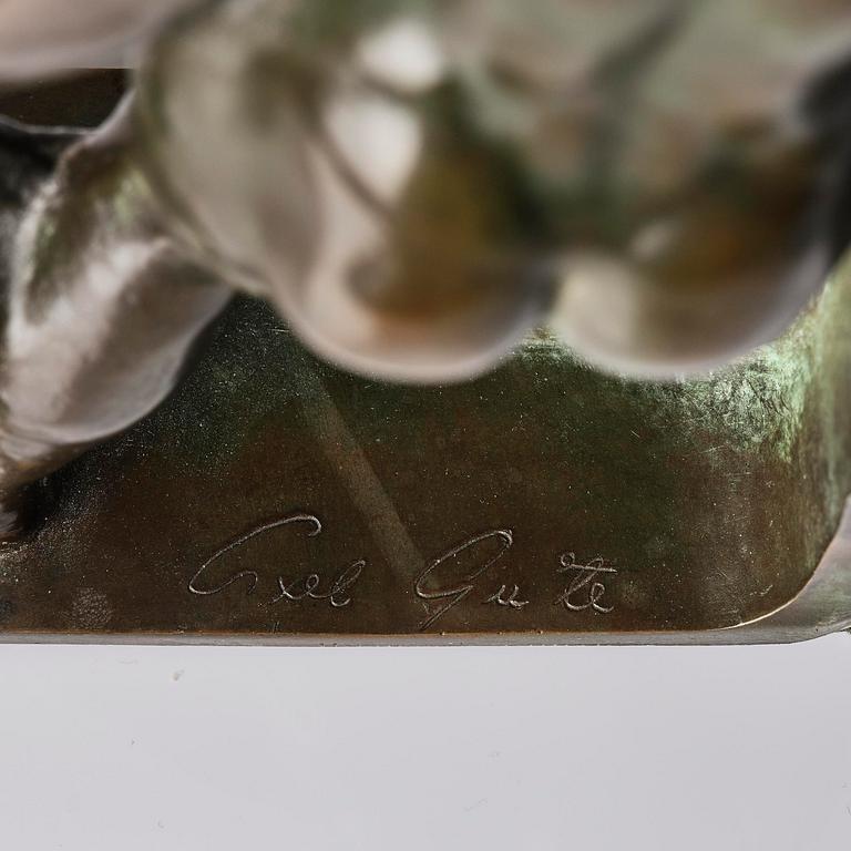 Axel Gute, a pair of Swedish Grace bronze bookends, Herman Bergman konstgjuteri, Stockholm 1920s.