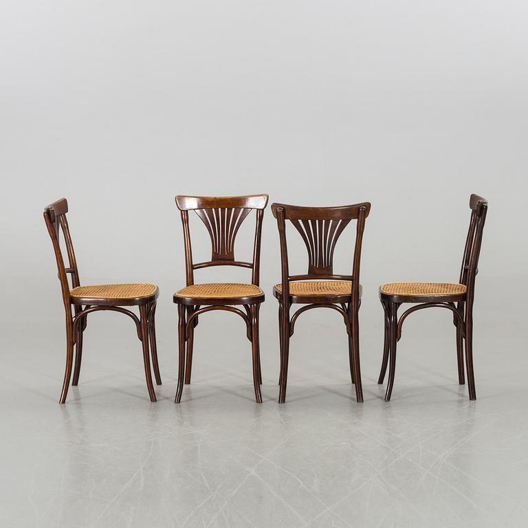 A SET OF FOUR BENTWOOD  CHAIRS J&J KOHN AUSTRIA.