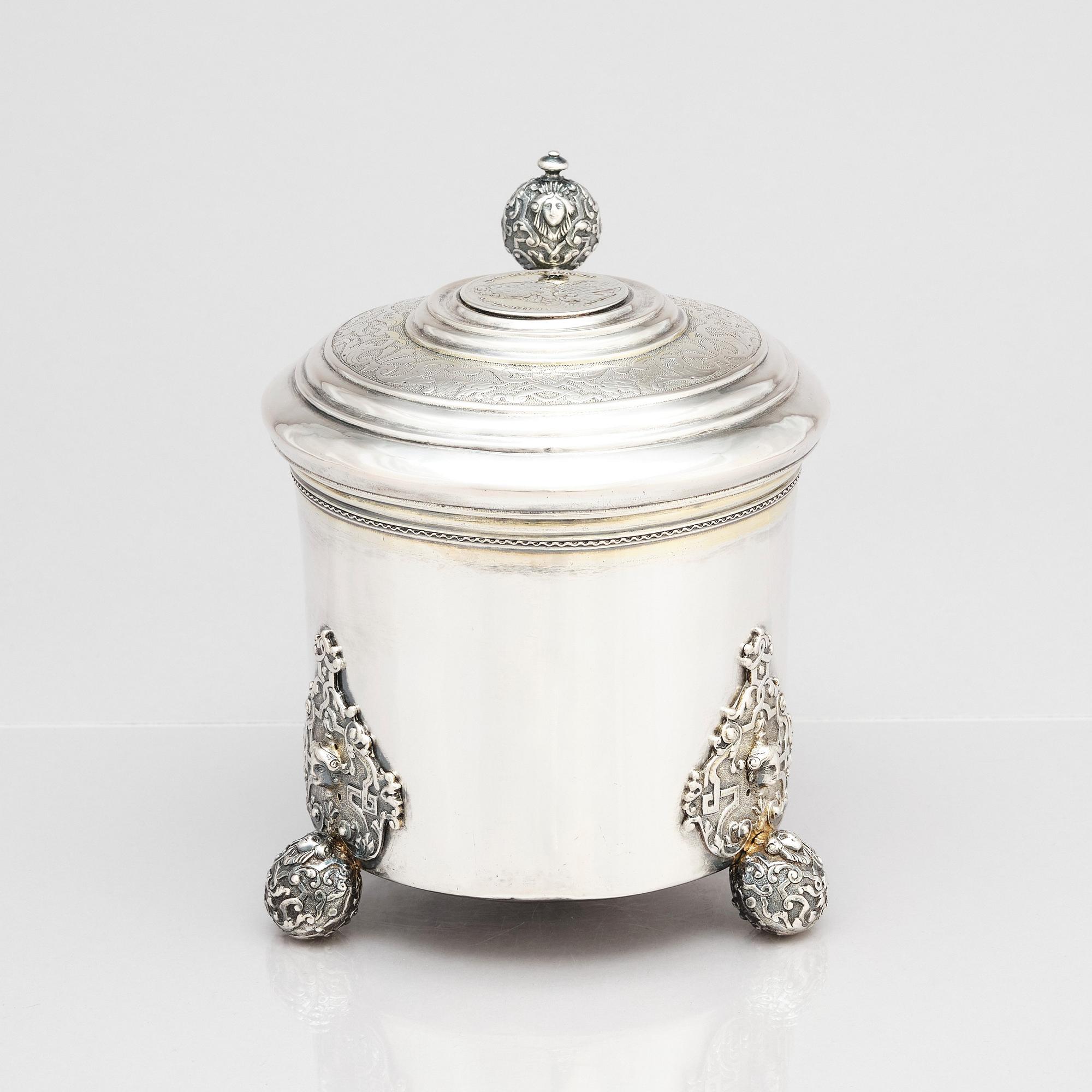 Niclas Warneck, dryckeskanna, silver, Karlstad 1736. Barock.
