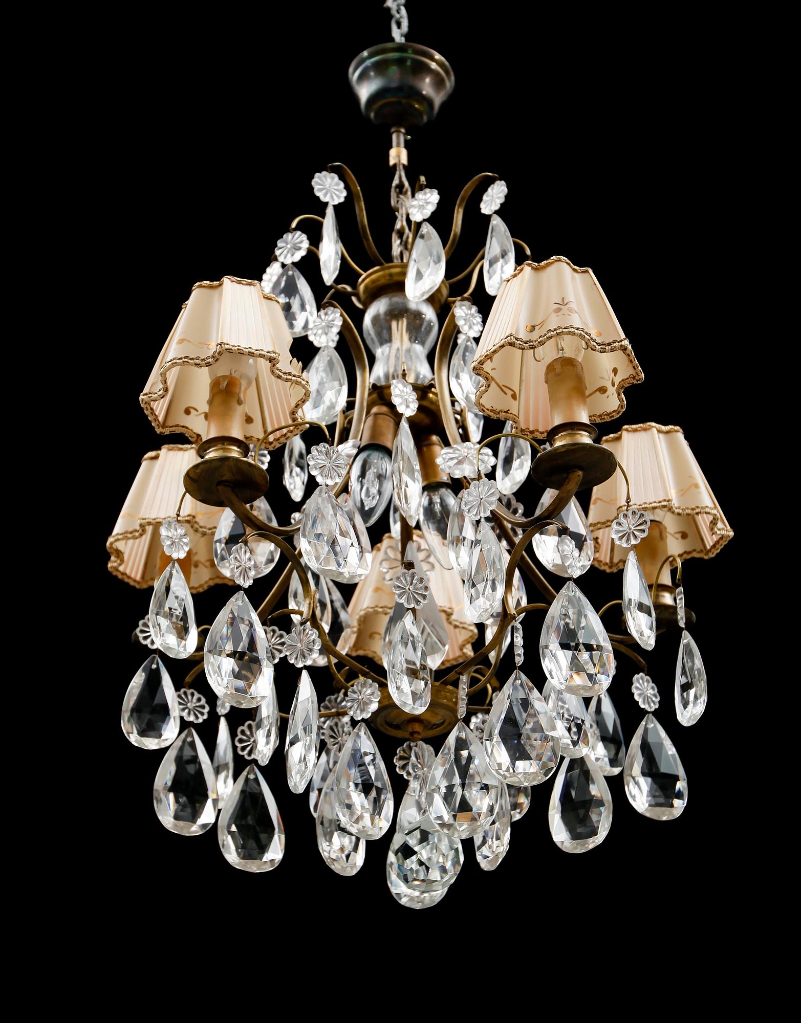 LJUSKRONA, barockstil, 1900-talets mitt. Höjd ca 59 cm.