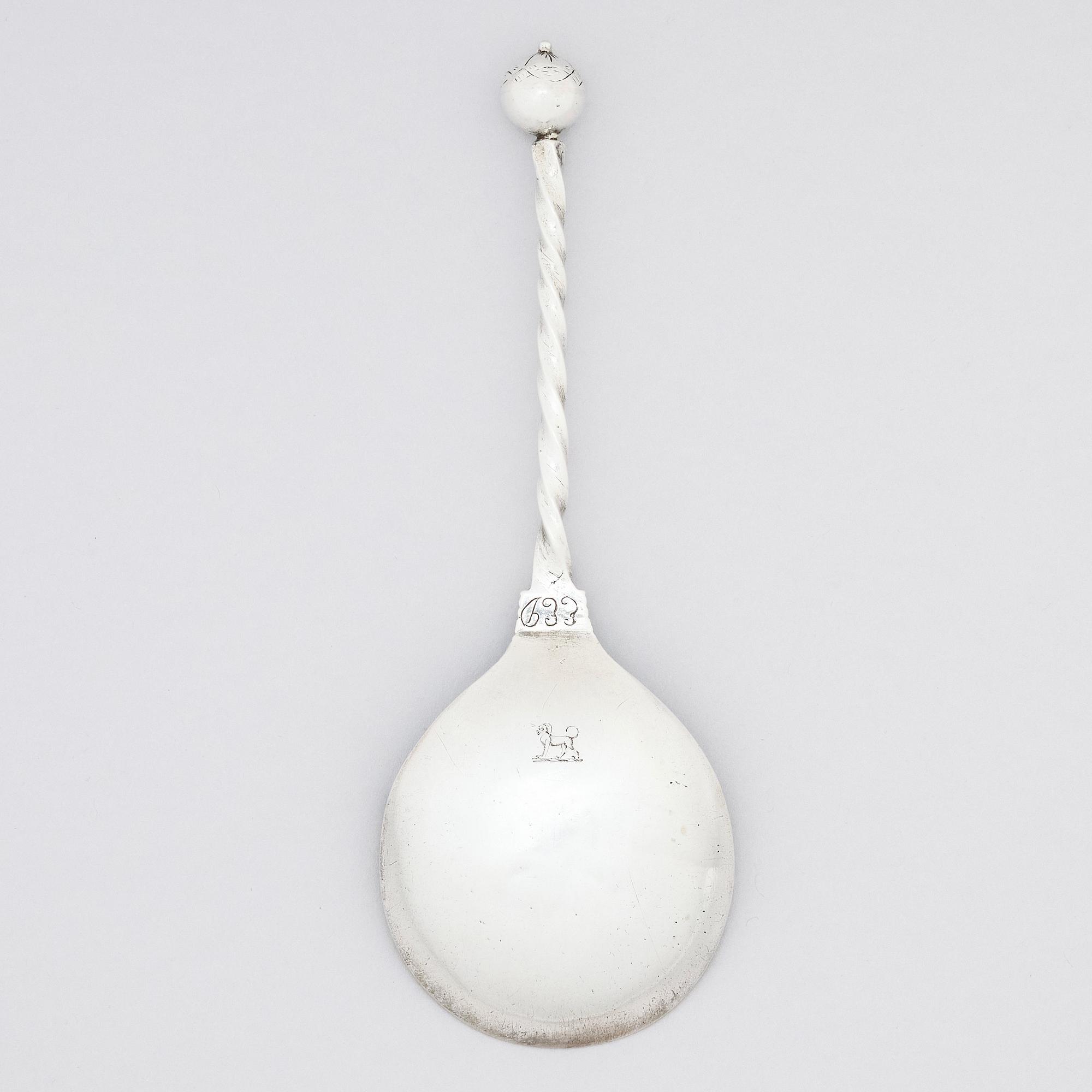 Sked, silver, sannolikt Skandinavien 16/1700-tal, ostämplad.