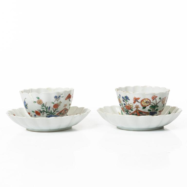 Five cups and four dishes, Qing dynasty, Kangxi (1662-1722).