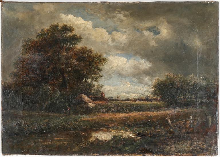 OKÄND KONSTNÄR, olja på duk, 17/1800-tal.