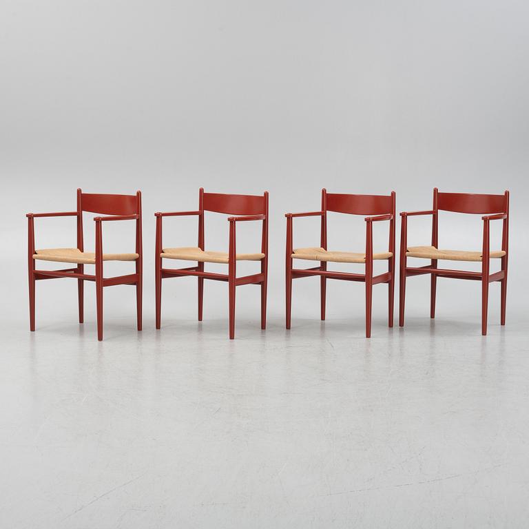 A set of  four "CH37" armchairs by Hans J Wegner for Carl Hansen & Søn, Denmark.