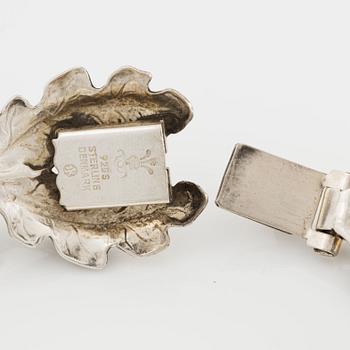 A bracelet and a pair of earrings, sterling silver, Denmark.