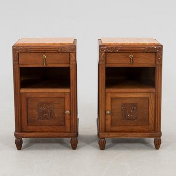 Bedside tables, a pair from the early 20th century.