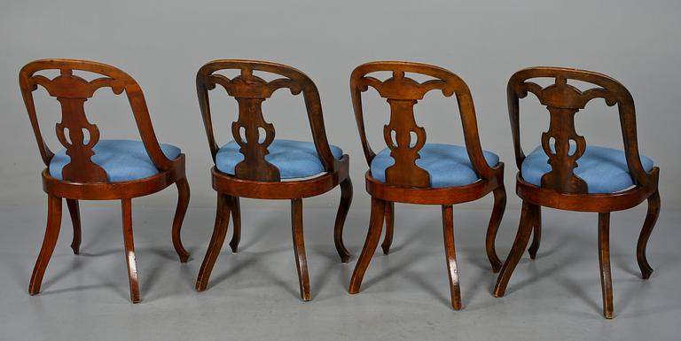 STOLAR, 4 st, S.k. Göteborgsstolar, 1800-talets andra hälft.