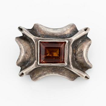 Brooch, silver, Stockholm, with citrine.